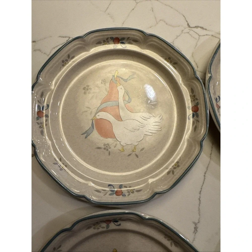 International Tableworks Marmalade Goose Stoneware Salad Plates - Set of 4